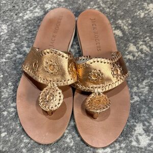 Jack Rogers Metallic Bronze  Leather Sandals